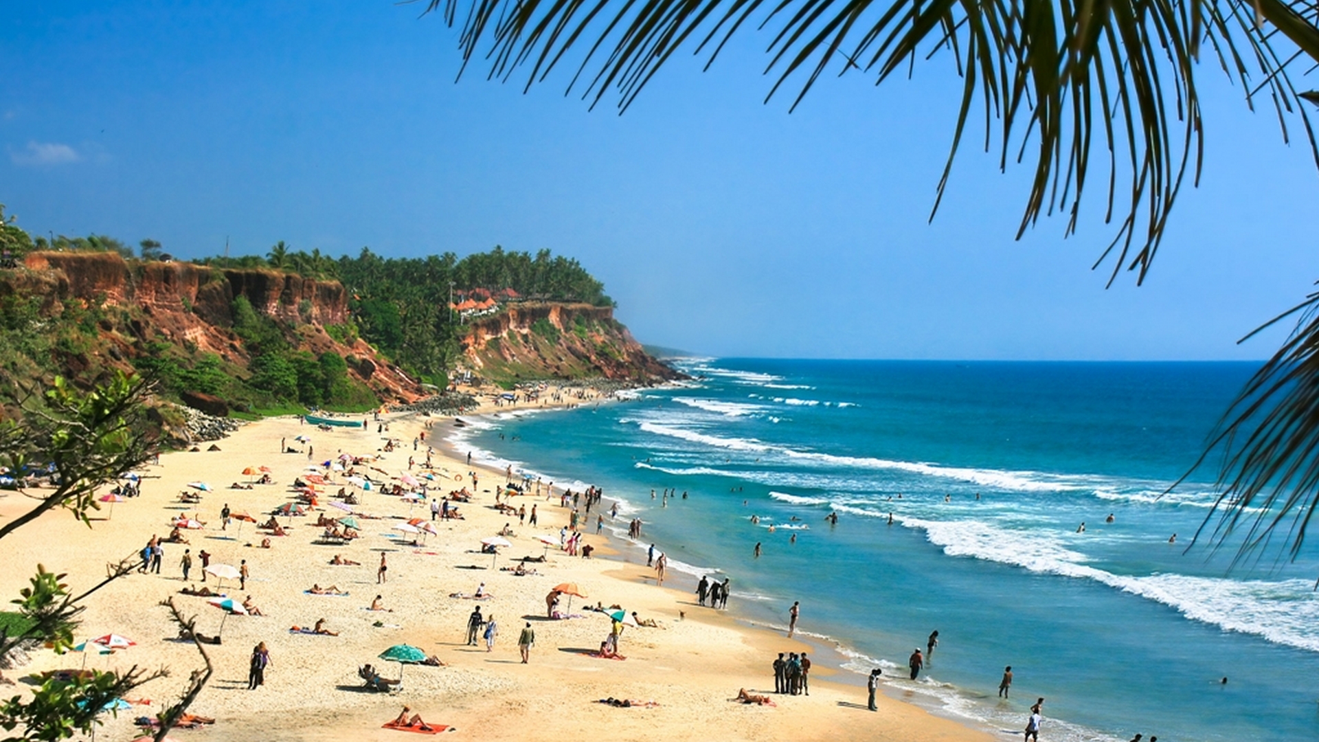 View of the Varkala Cliff from the seashore