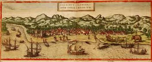 Old Calicut Port in a map